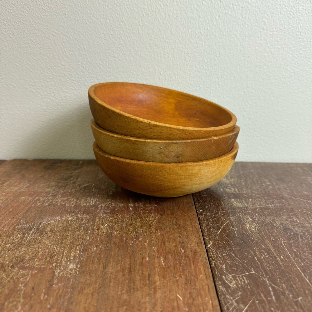 Vintage Japan Wooden Bowl Sets of 3‎ Dinnerware Decor Minimal Boho MCM